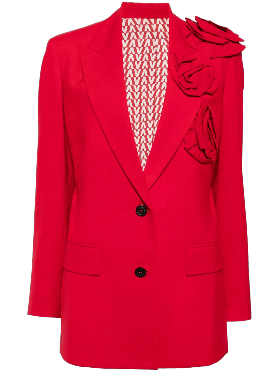 Valentino Cotton blend blazer in red