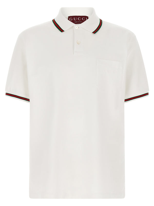 Gucci 100% cotton polo shirt in white