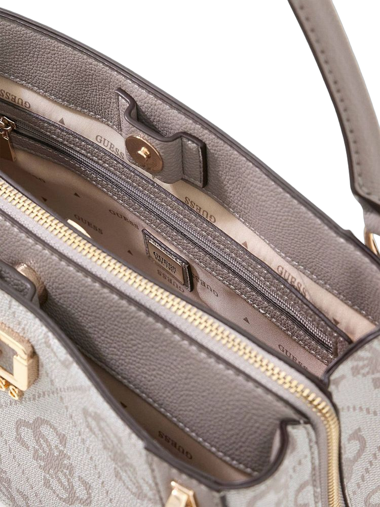 Guess 100% Polyurethane top handle bag in gray