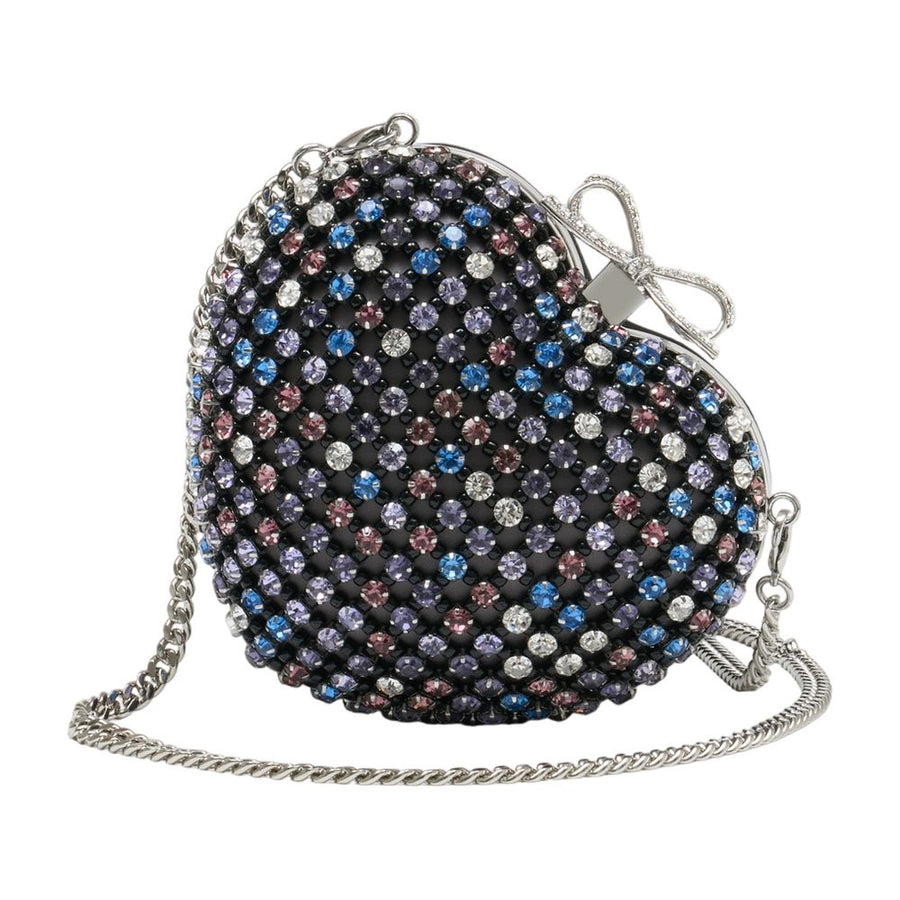 Self-Portrait Metal clutch in black