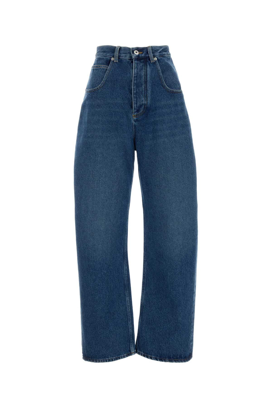 Denim Wide-Leg Jeans Mid Blue Exterior: Cotton