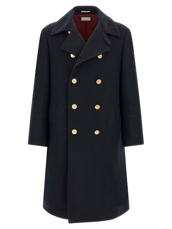 Brunello Cucinelli Pure cashmere coat in navy