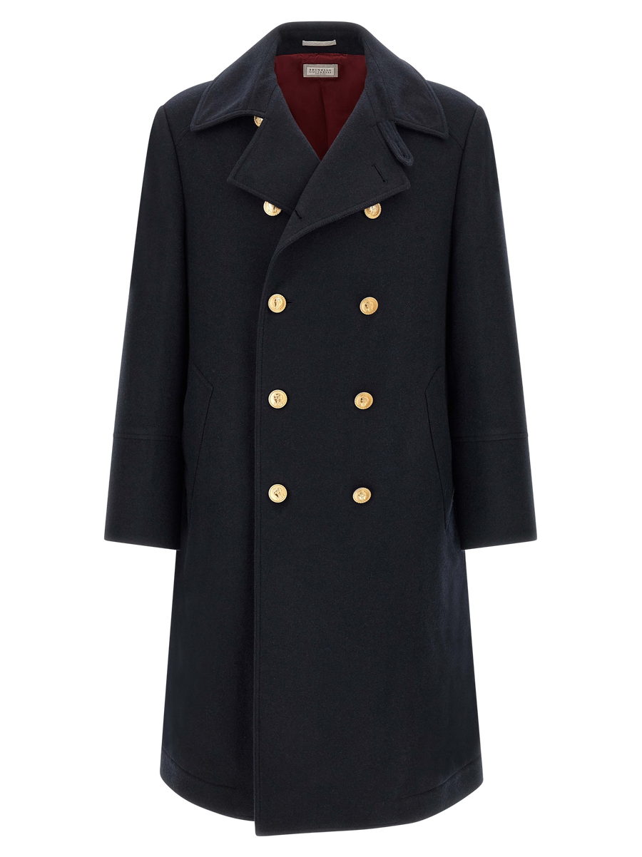 Brunello Cucinelli Pure cashmere coat in navy