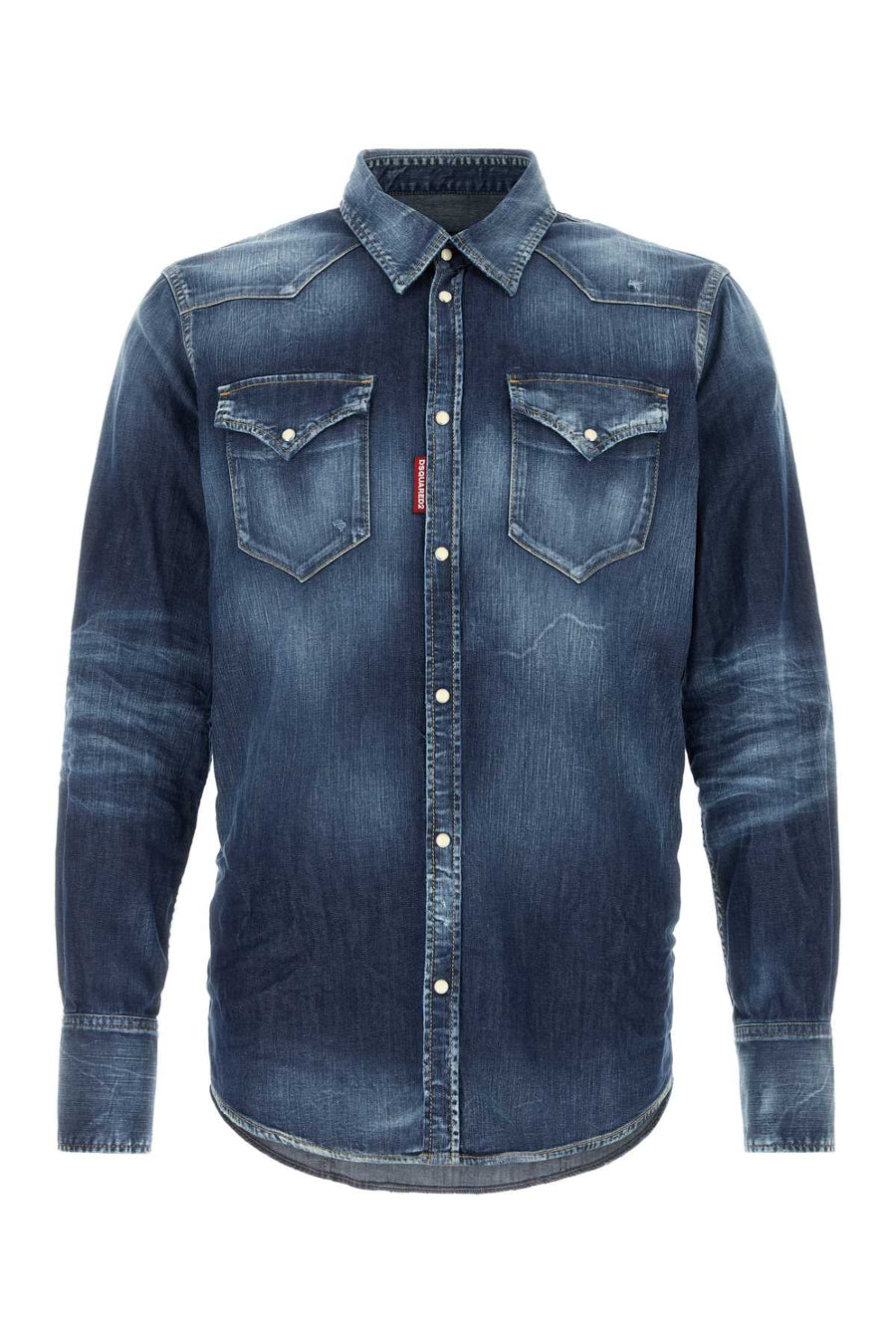 Dsquared2 Western 98% Cotton 2% Elastane shirt in navy