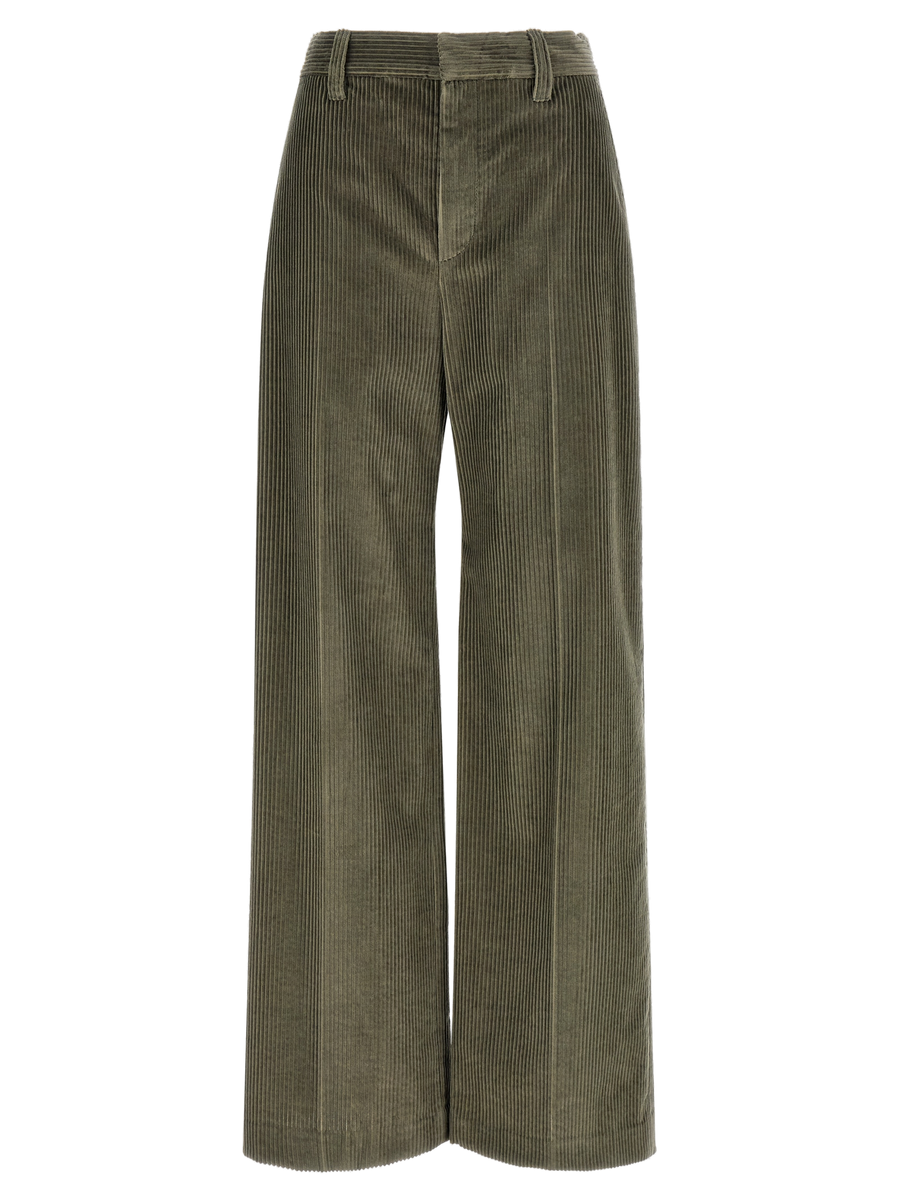 Brunello Cucinelli Pure cotton corduroy trousers in green