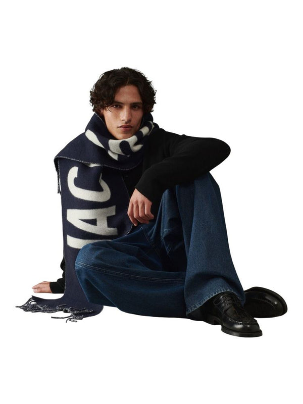 Jacquemus 100% Wool scarf in navy