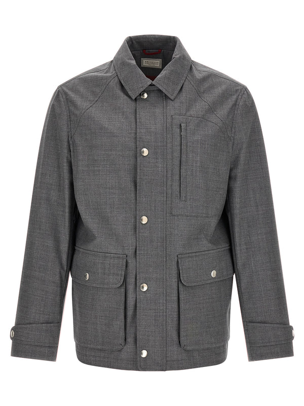 Brunello Cucinelli 100% virgin wool jacket in gray