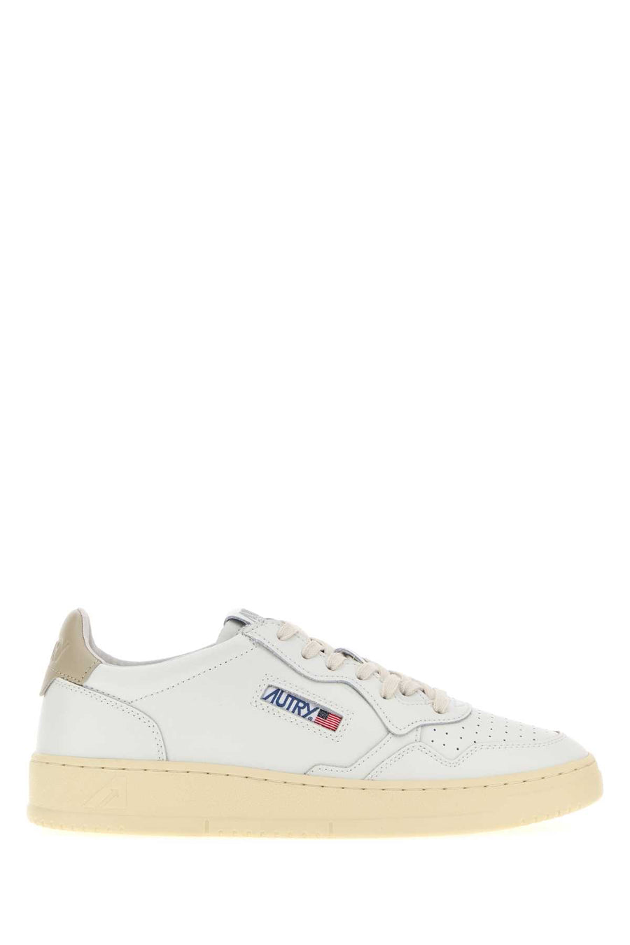Autry Exterior: 100% Leather sneaker in white