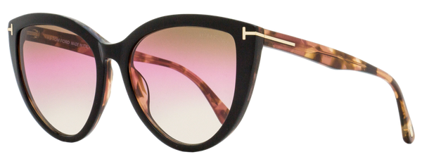 Tom Ford Cat Eye Sunglasses Tf915 Isabella-02 05f Black-Rose Havana 56mm Ft0915 Black/rose Plastic (acetate)