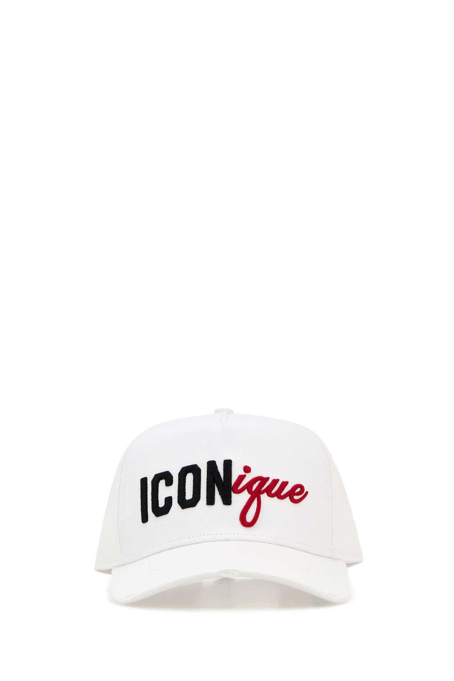White Gabardine Baseball Cap Bianconerorosso Exterior: Cotton Cappelli