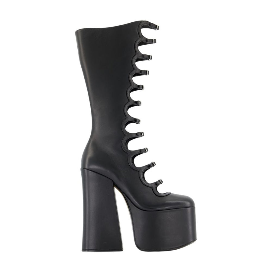 The Kiki Knee High Boots - Marc Jacobs Leather Black Lambskin Shoes /