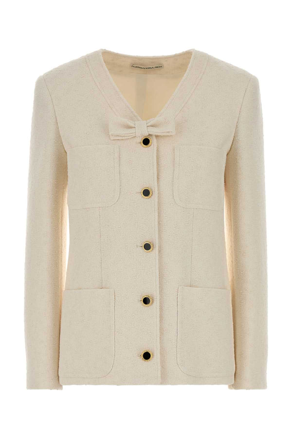 Ivory Boucle Blazer Giacche E Gilet
