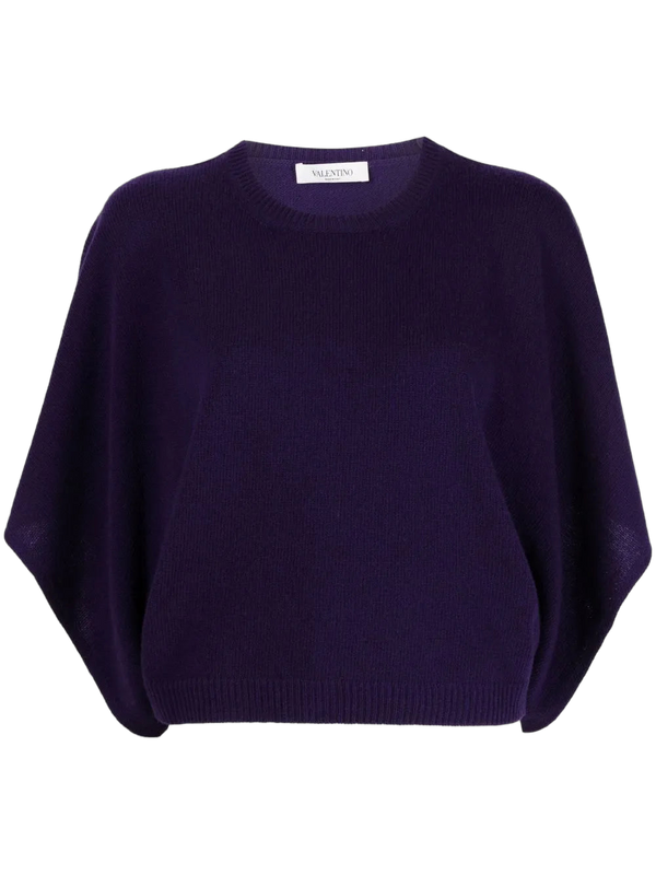 Valentino Virgin wool-cashmere blend sweater in purple