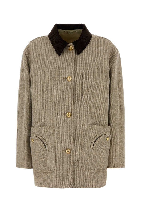 Cappuccino Cotton Blend Jacket Sand Giacche E Gilet