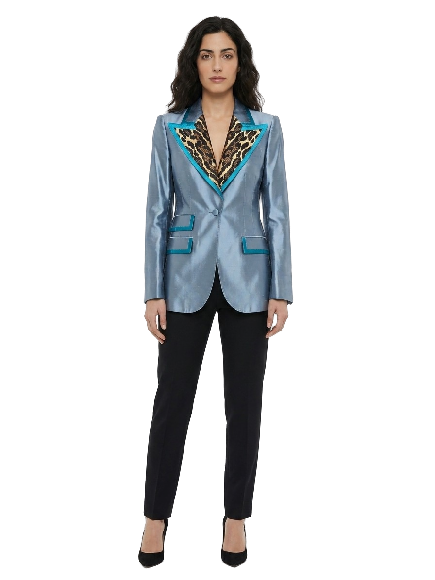 Blue Polyamide Blazer Clothing