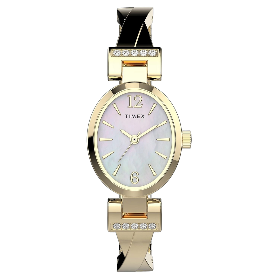 Timex Stainless steel case and bracelet watch in white