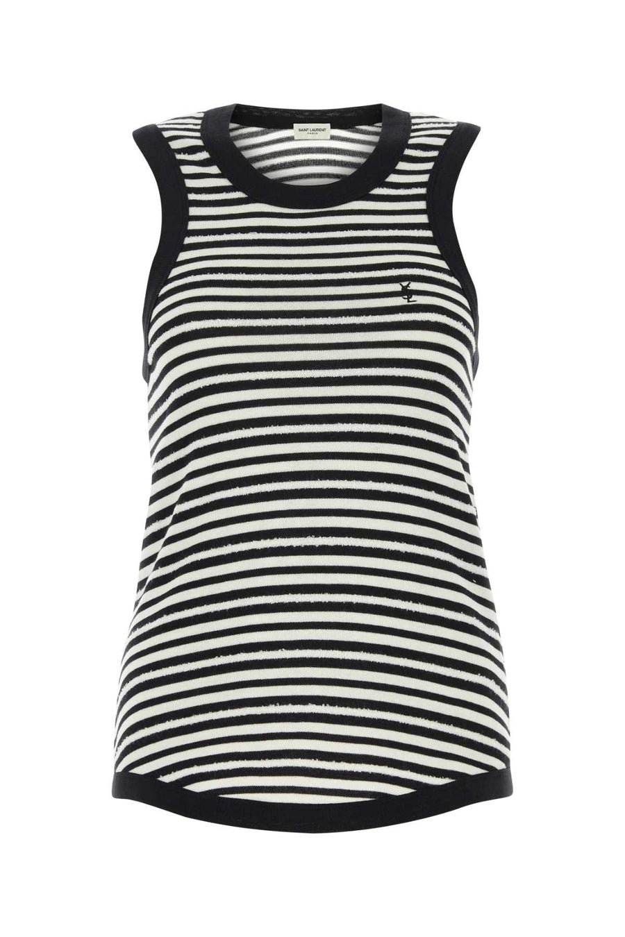 Embroidered Cotton Blend Tank Top Noirnaturel Maglie