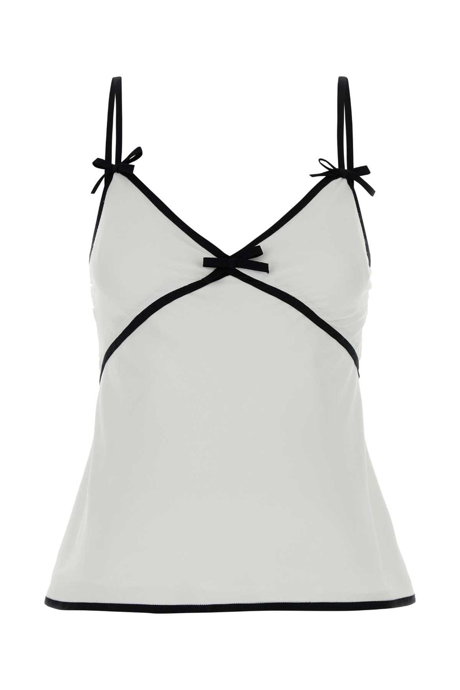 White Crepe Top Bianco Maglie