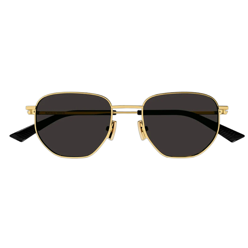 Bottega Veneta BV1301S001 Metal frame with acetate temple tips sunglasses in gold