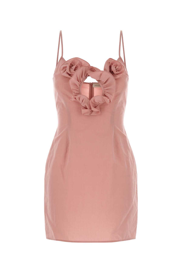 Pink Cotton Blend Mini Dress Exterior: Silk Costumi Da Bagno