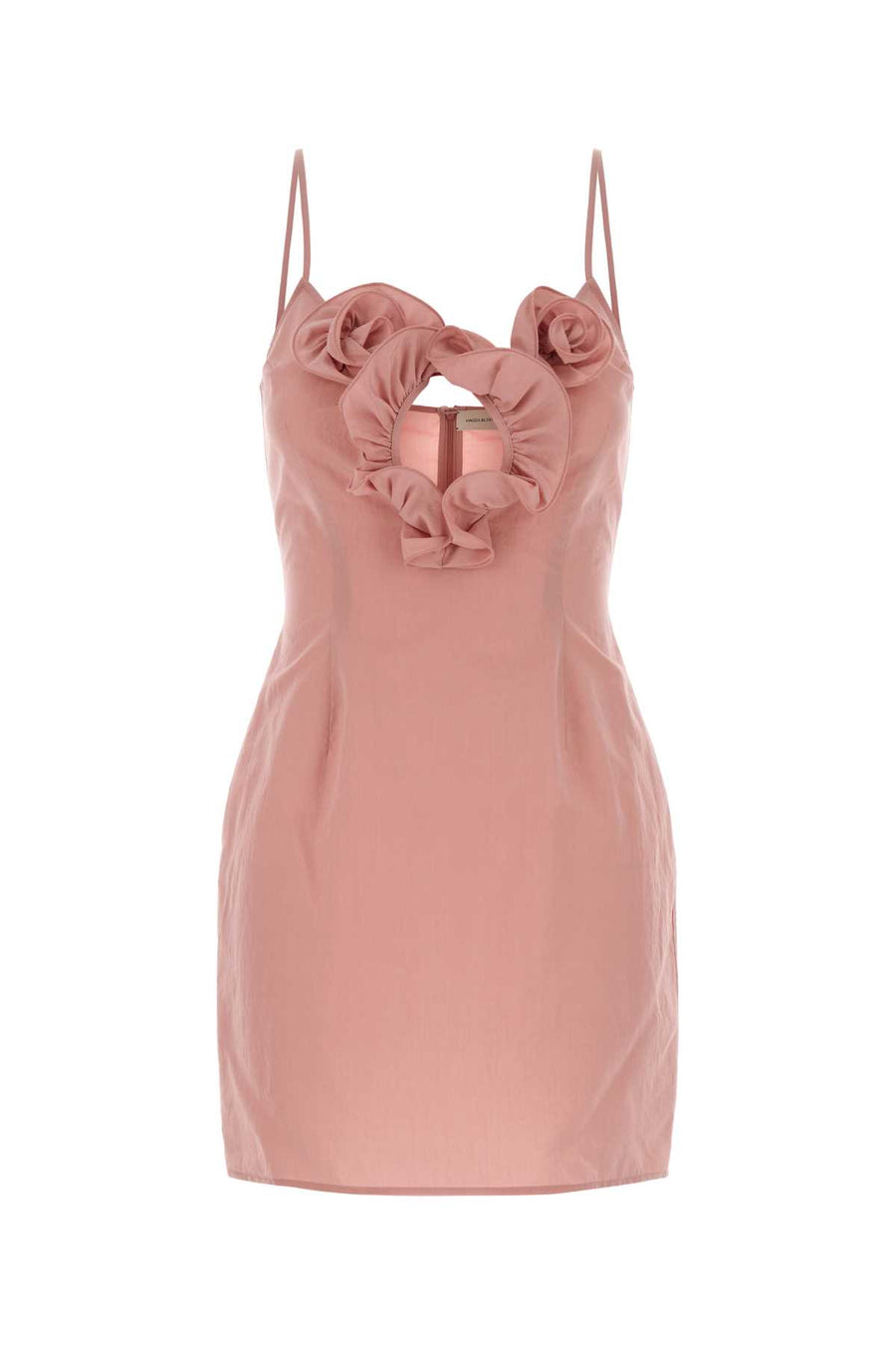 Pink Cotton Blend Mini Dress Exterior: Silk Costumi Da Bagno