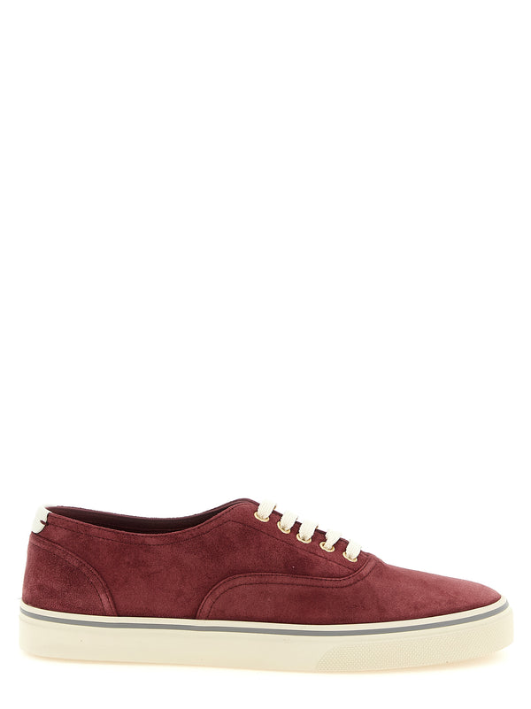 Brunello Cucinelli 100% Calfskin Leather low-top sneaker in bordeaux