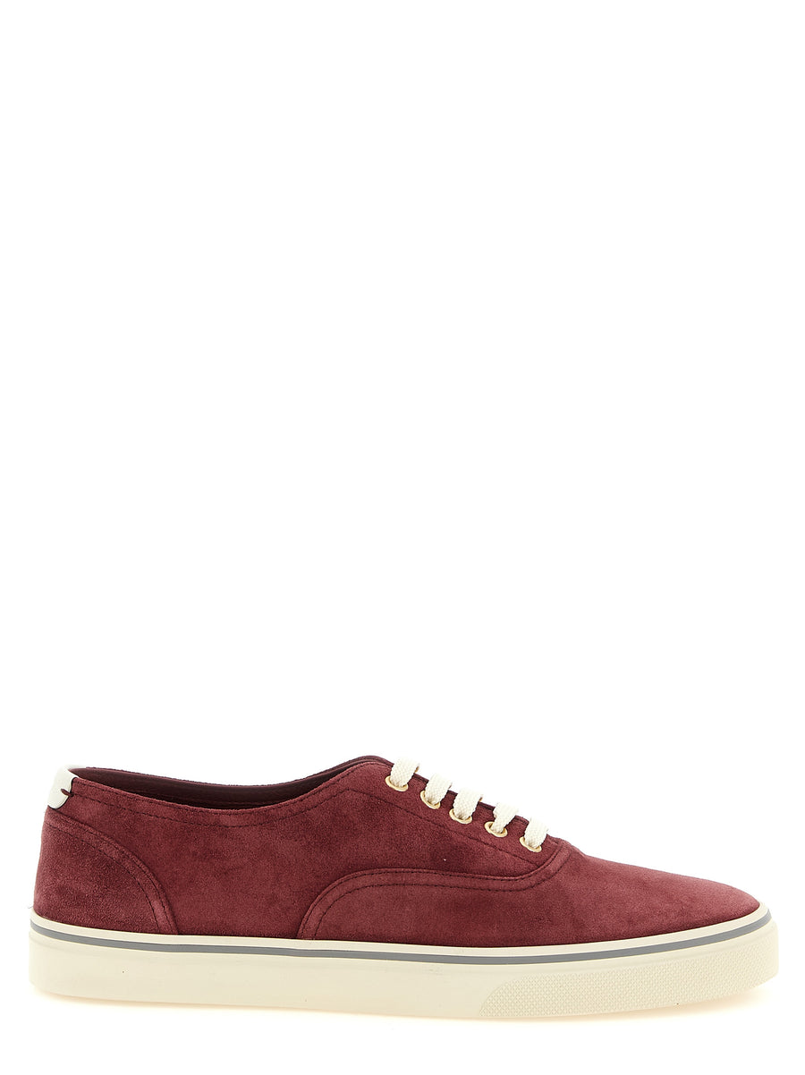 Brunello Cucinelli 100% Calfskin Leather low-top sneaker in bordeaux