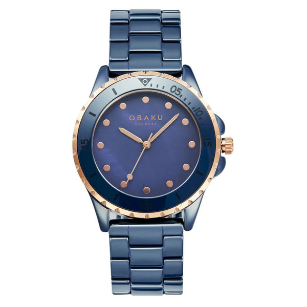 Obaku Stainless steel case watch in blue