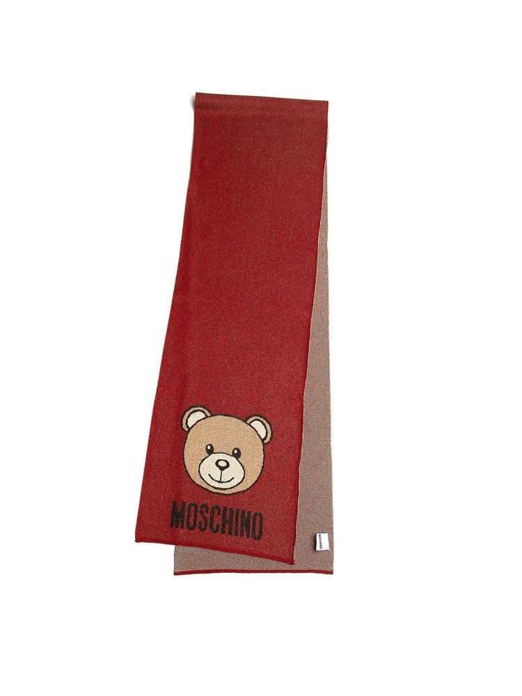 Moschino 80% Viscose scarf in red