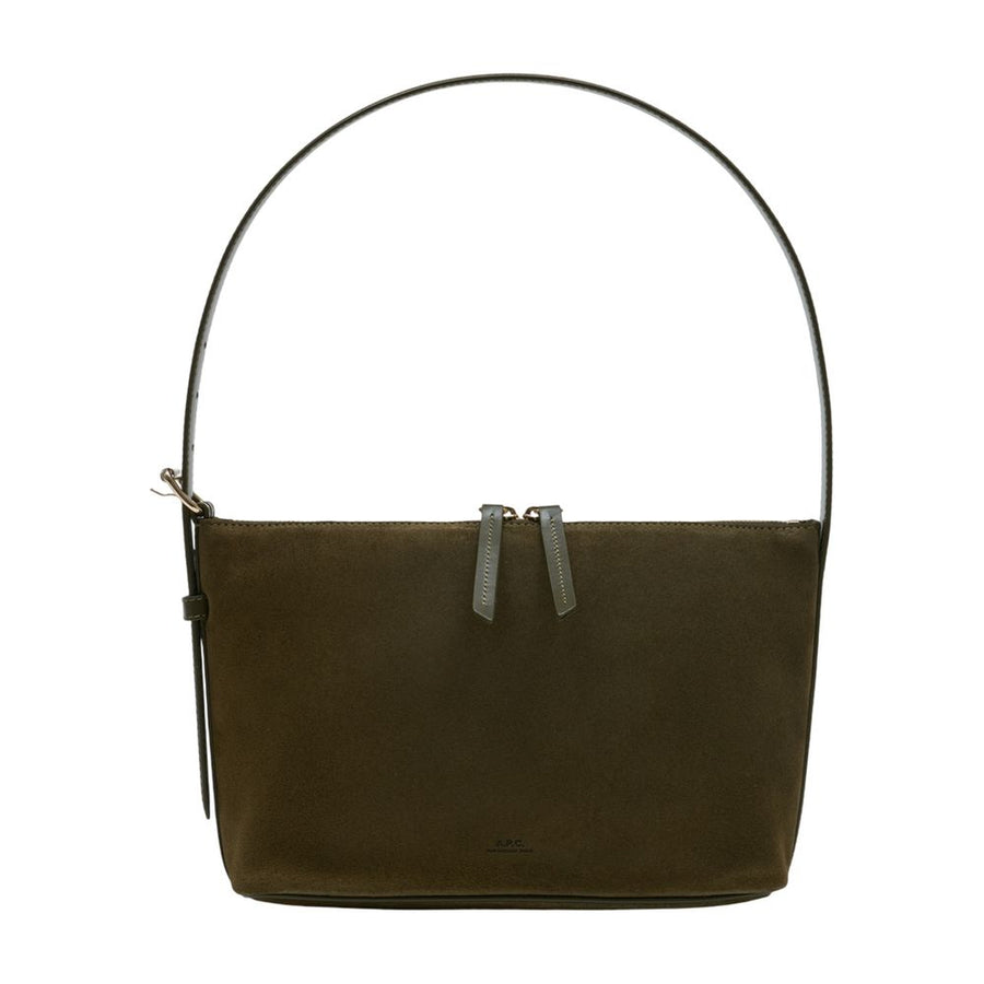 A.P.C. Calfskin shoulder bag in khaki