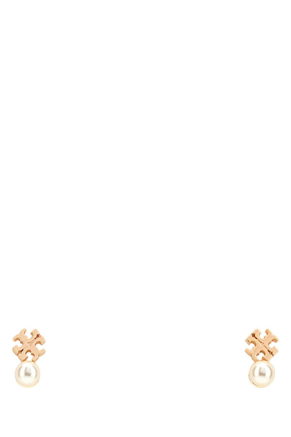 Tory Burch Logo Brass with 18K gold finishing earrings in gold