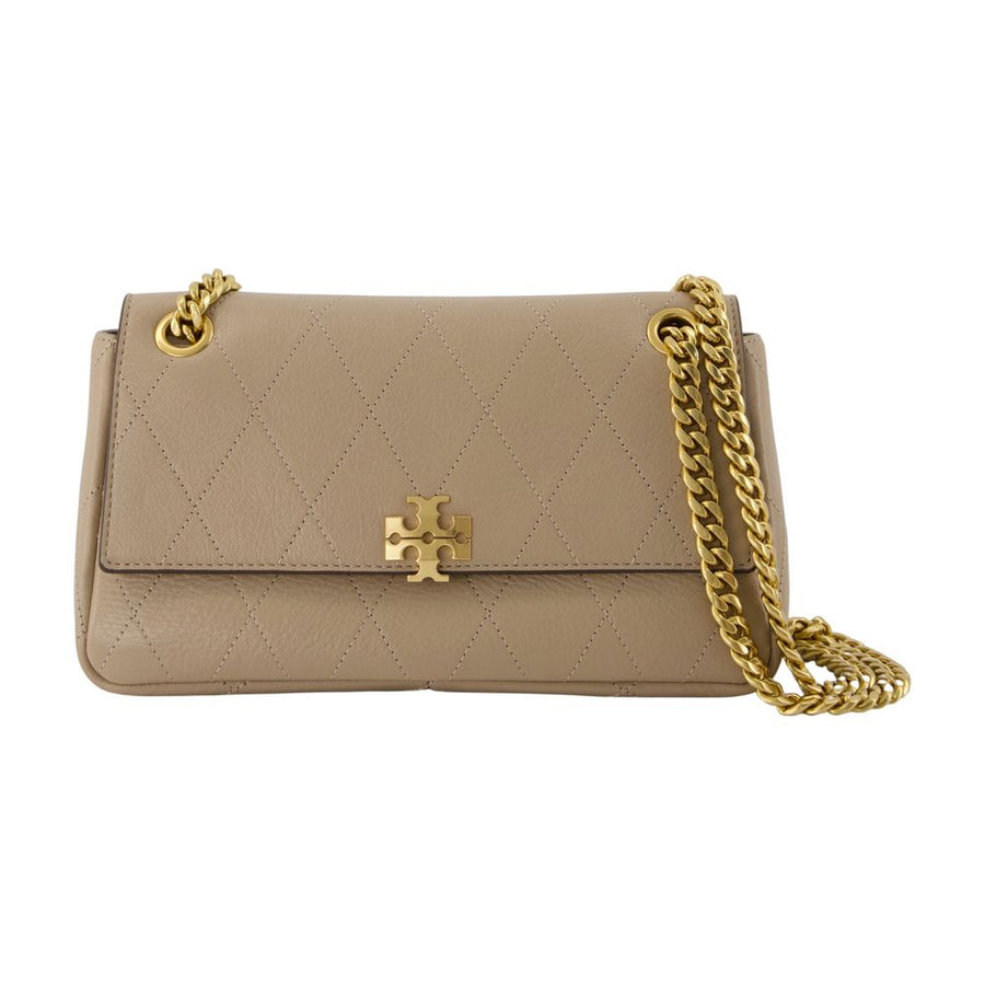 Charlie Small Shoulder Bag - Tory Burch Leather Beige Calfskin / Shoulder-hobo-bags