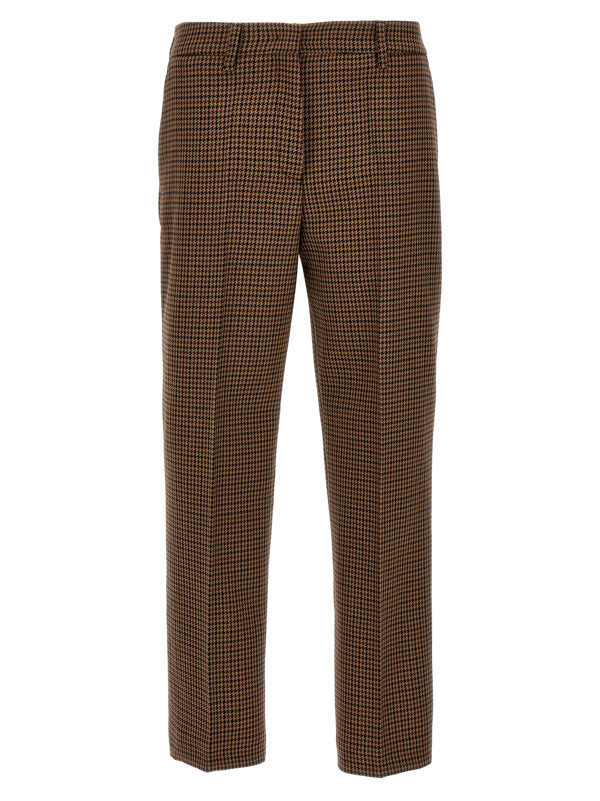 Brown Virgin Wool Casual Pants