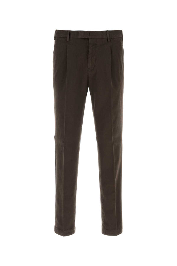 Brown Stretch Cotton Pant Ciccolato Exterior: Elastane Pantaloni