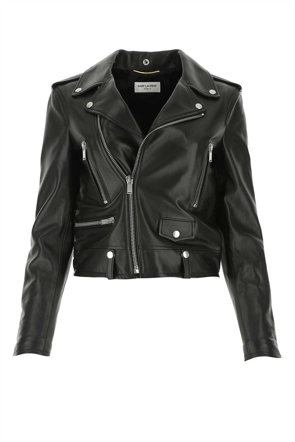 Saint Laurent Lamb skin jacket in black
