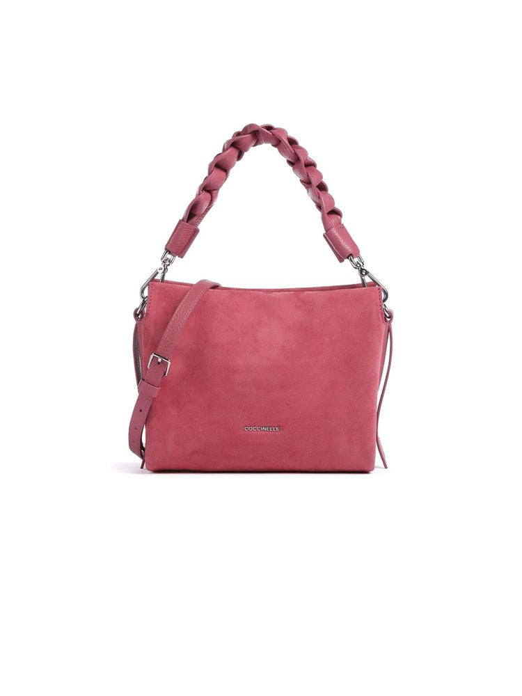 Coccinelle Suede and cow leather with cotton lining shoulder bag in red