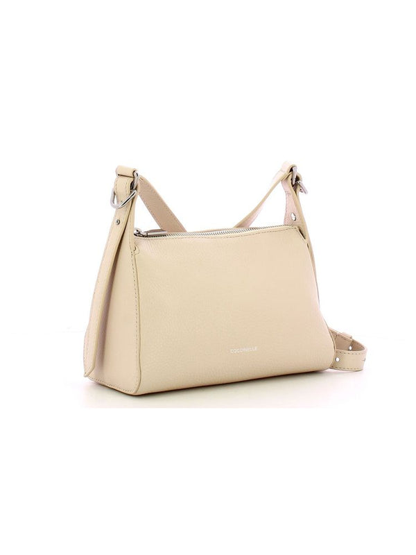 Coccinelle Cow leather crossbody bag in white