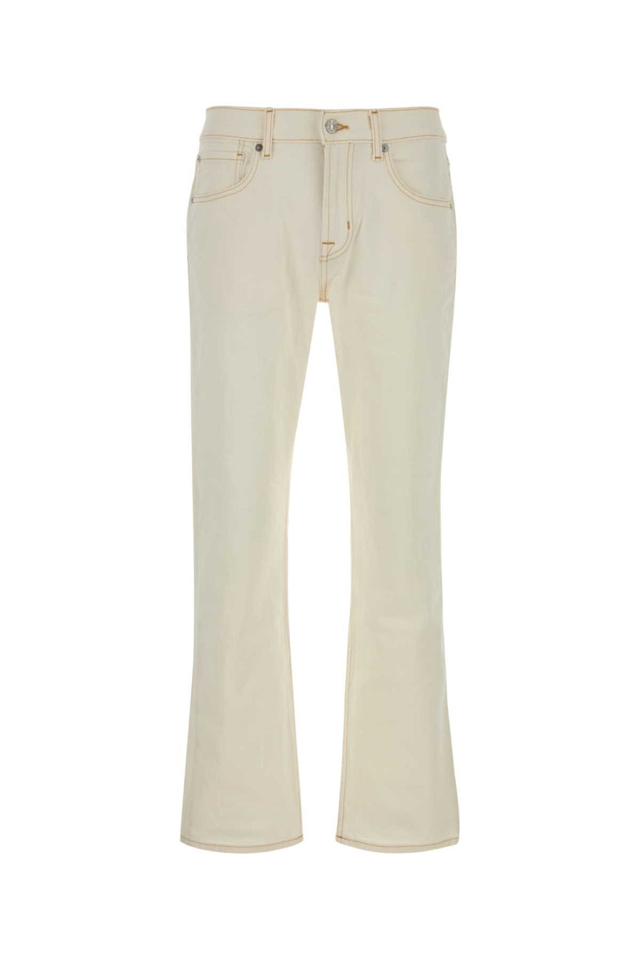 White Stretch Denim Jeans Bianco Exterior: Cotton Elastane