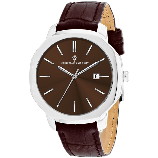 Christian Van Sant Stainless steel case watch in brown