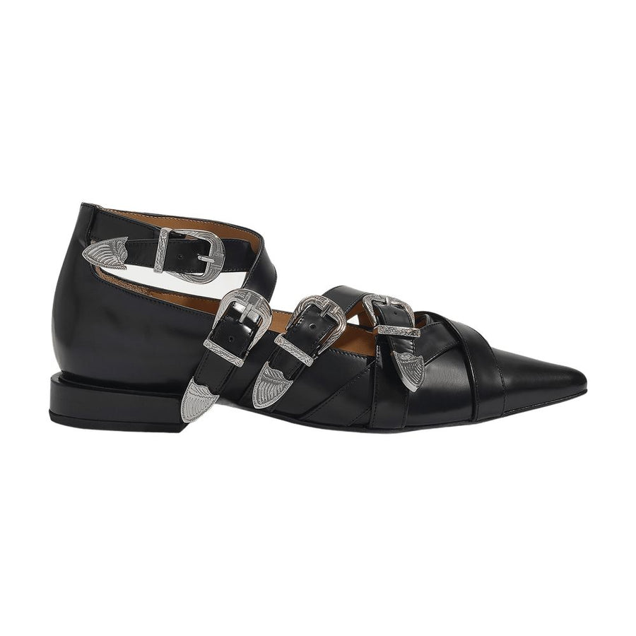 Toga Pulla calfskin flat in black