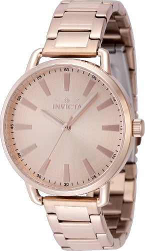 Invicta Stainless steel case and bracelet watch in rose gold