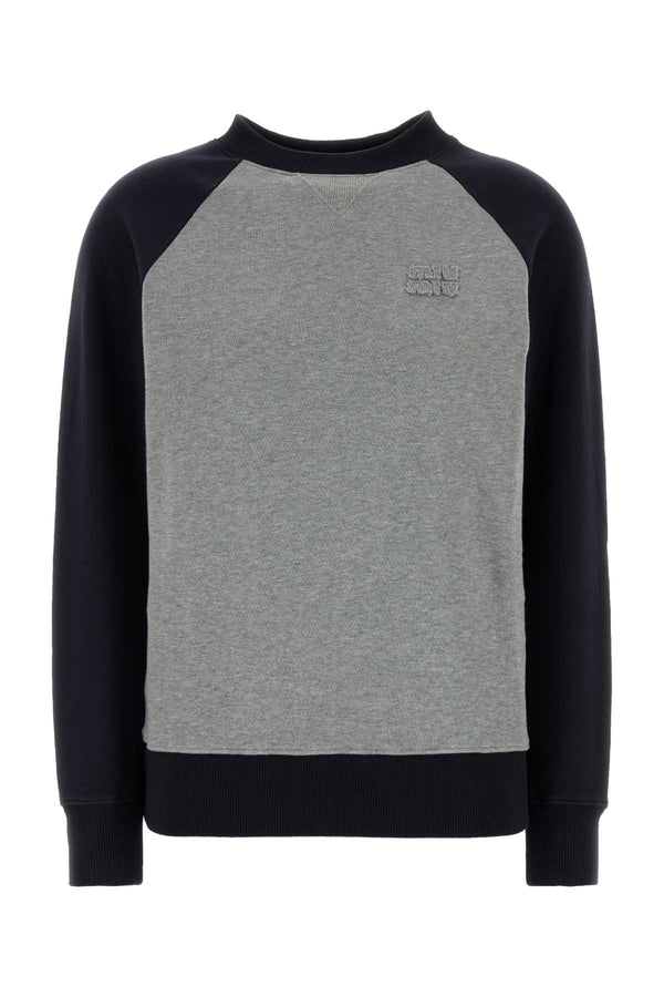 Grey Cotton Sweatshirt Grigioblu Exterior: Maglieria