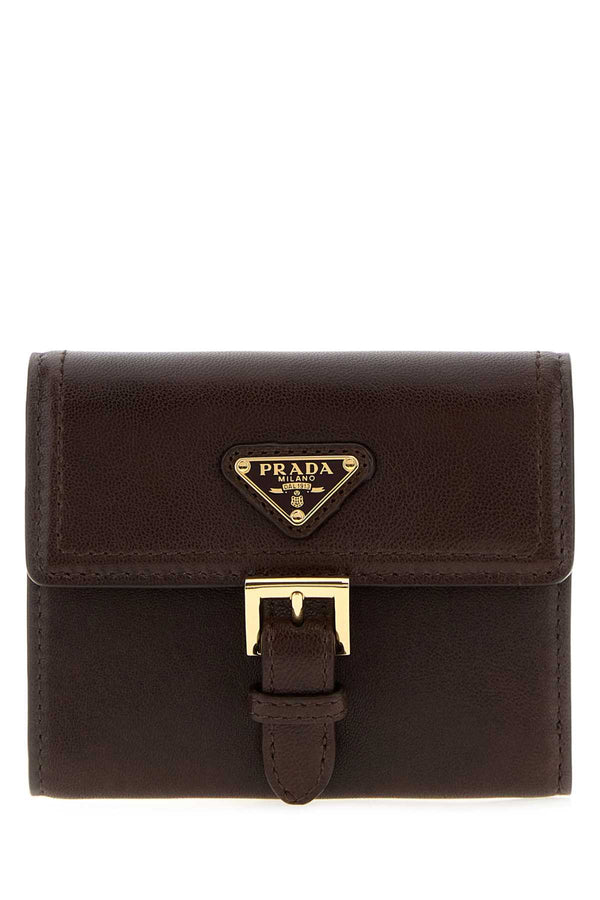 Brown Nappa Leather Wallet Bruciato Portafogli