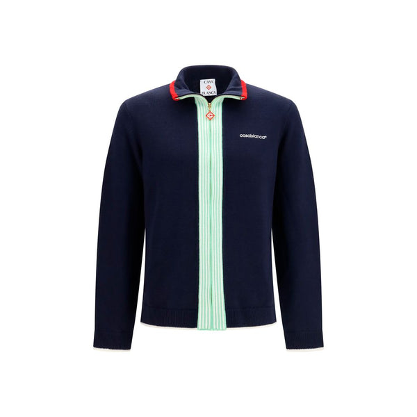 Casablanca 100% Merino Wool cardigan in navy