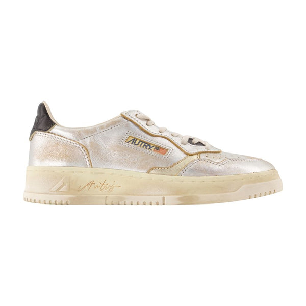 Sup Vint Low Sneakers - Autry Leather Silver Calfskin Shoes /