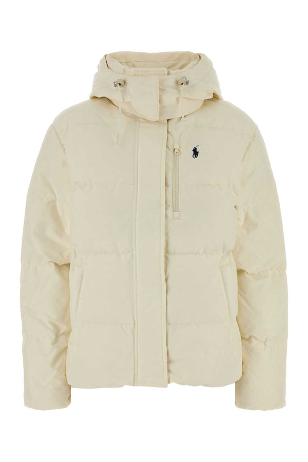 White Polyester Down Jacket Estatecream Cappotti