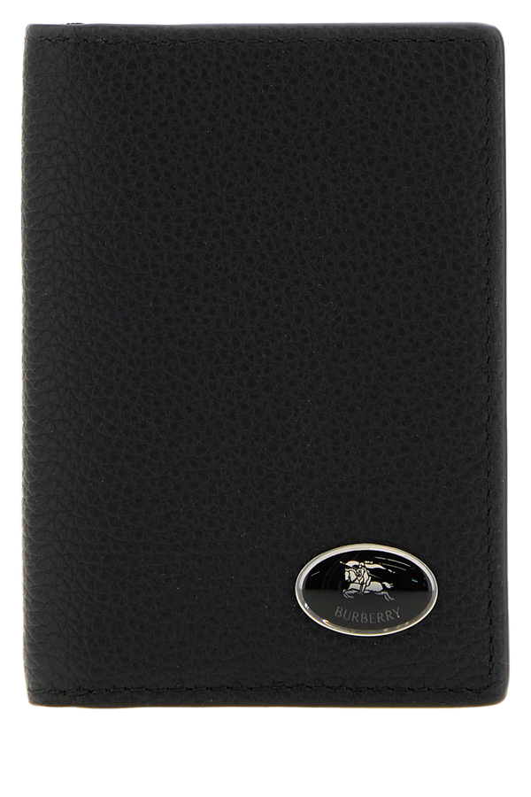 Black Leather Card Holder Exterior: Calf Portafogli