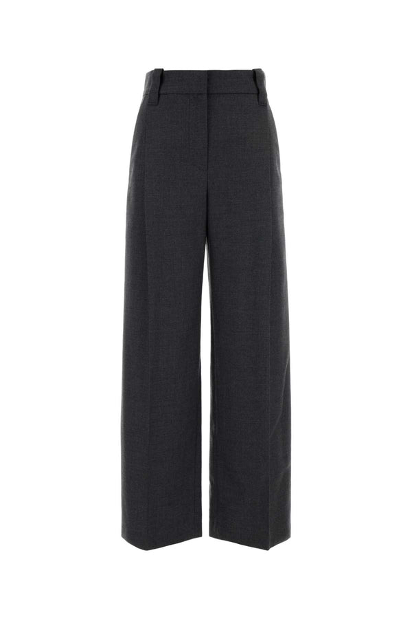 Charcoal Wool Wide-Leg Pant Grigio Scuro (tb199) Wv Pantaloni