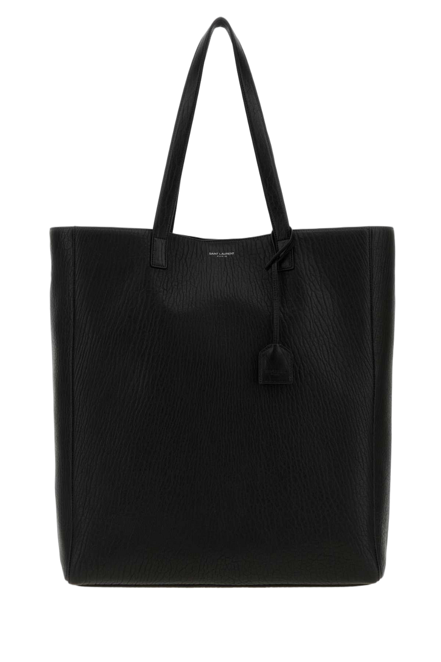 Saint Laurent Exterior: 100% Calf Leather; Lining: 100% Suede; Finishing: Silver metal tote bag in black