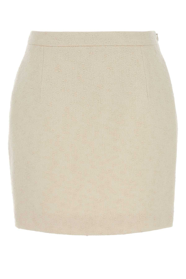 Cream Tweed Mini Skirt Ivory Gonne